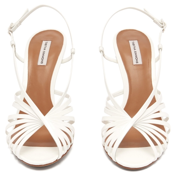 🤑SOLD🤑TABITHA SIMMONS’S WHITE HEELS SANDALS - Picture 2 of 16